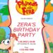 Free Editable Phineas and Ferb Birthday Invitation