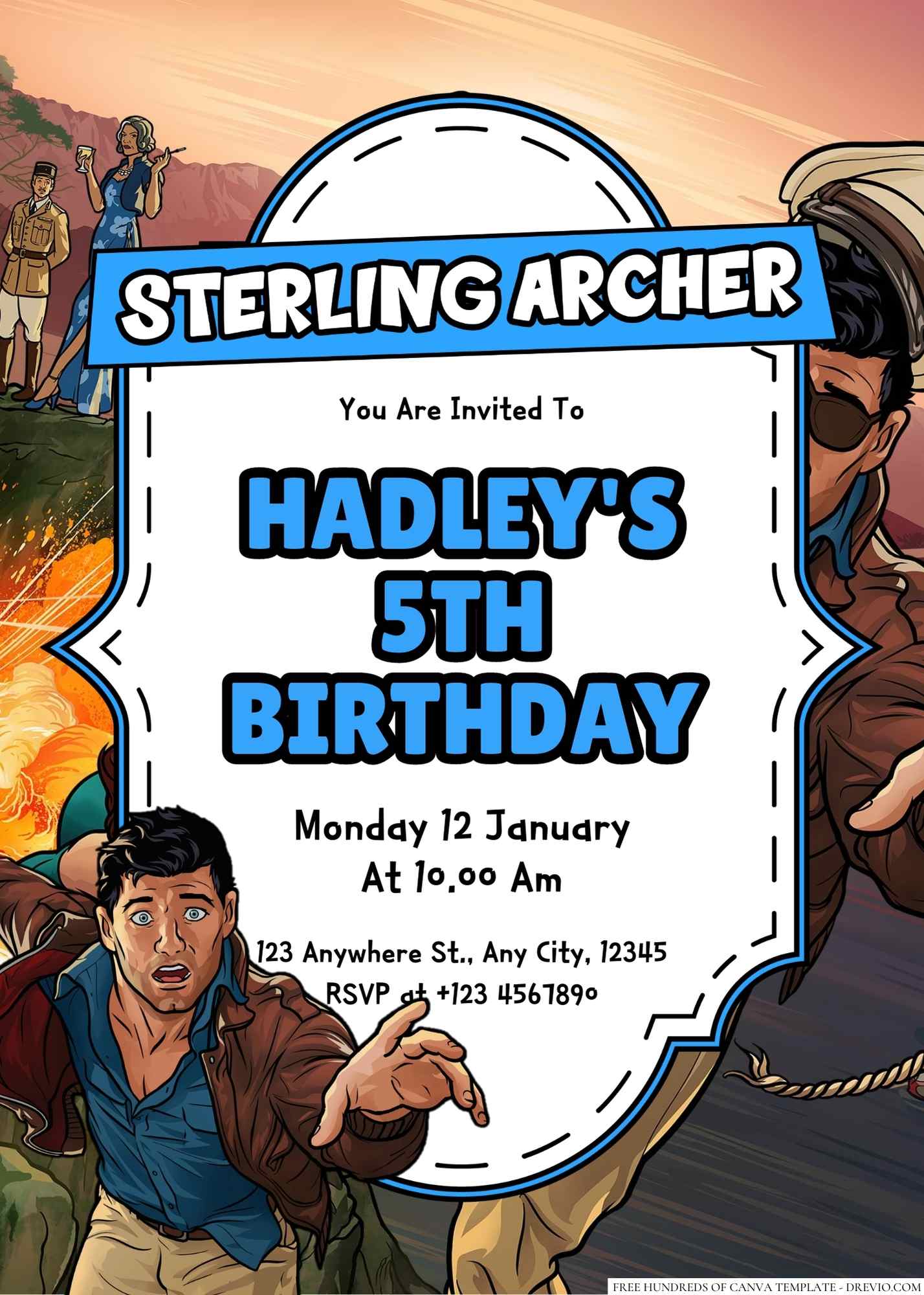 20+ Sterling Archer Canva Birthday Invitation Templates - Drevio : Free ...