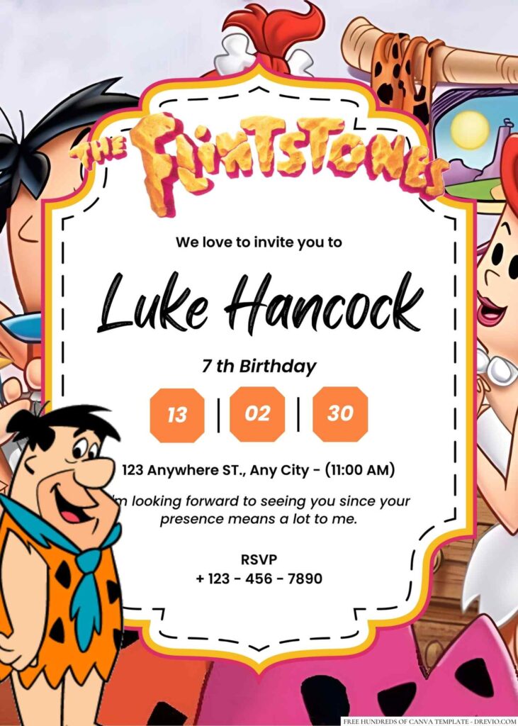 Fred Flintstone (The Flintstones) Birthday Invitation