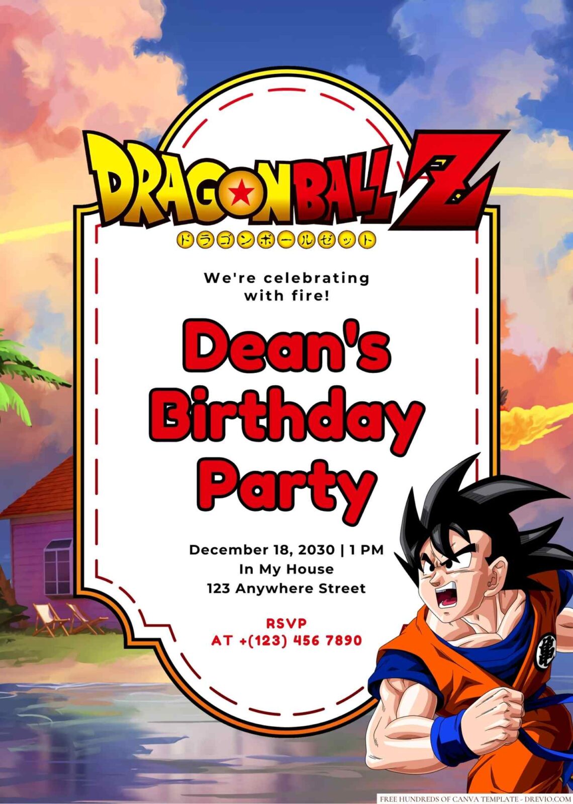 Dragon Ball Z Birthday Invitation Download Hundreds Free Printable Birthday Invitation 9919