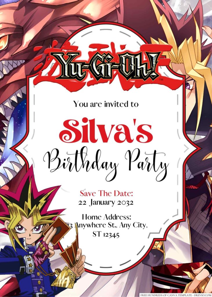 Yu-Gi-Oh! Birthday Invitation 