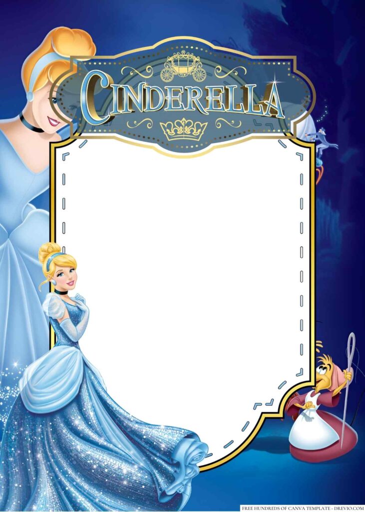 Invitation Template of 14+ Cinderella Canva Birthday Invitation Templates 5