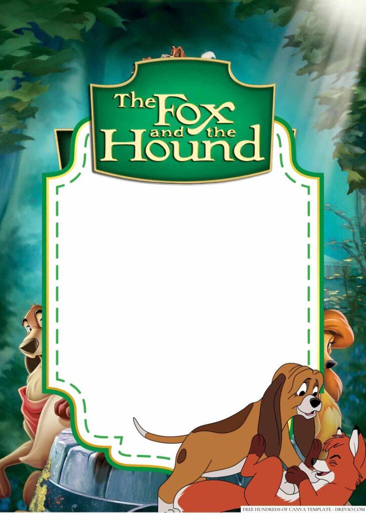 Invitation Template of 14+ The Fox and the Hound Canva Birthday Invitation Templates 5