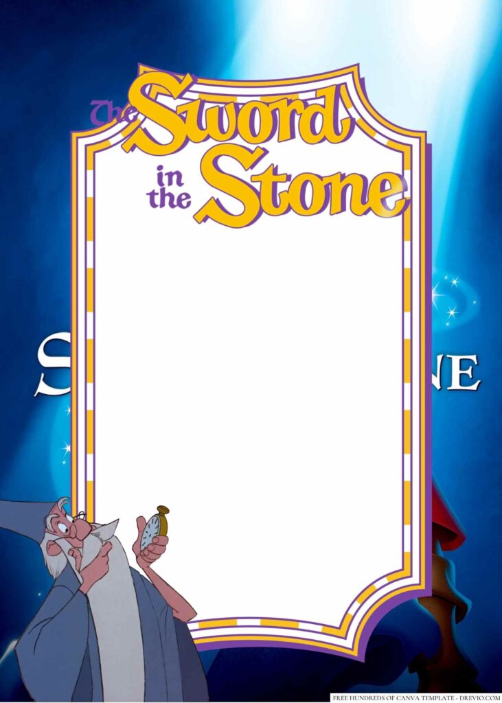 Invitation Template of 14+ The Sword in the Stone Canva Birthday Invitation Templates 5