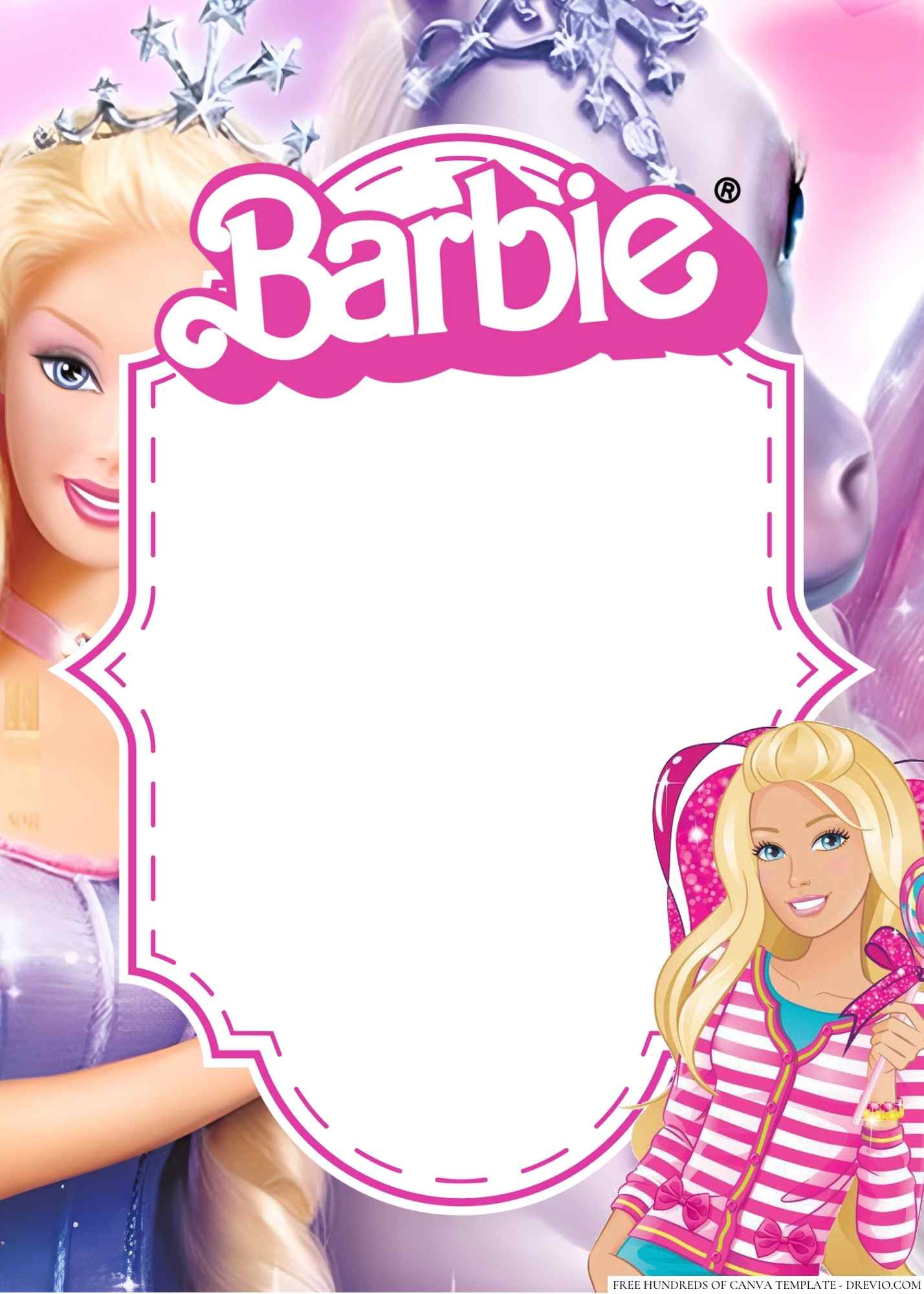 16+ Barbie Canva Birthday Invitation Templates - Drevio : Free And ...