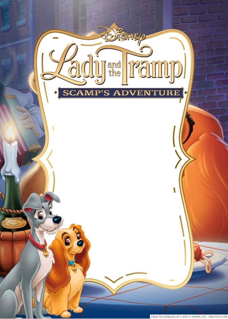 Invitation Template of 16+ Lady and The Tramp Canva Birthday Invitation Templates 5