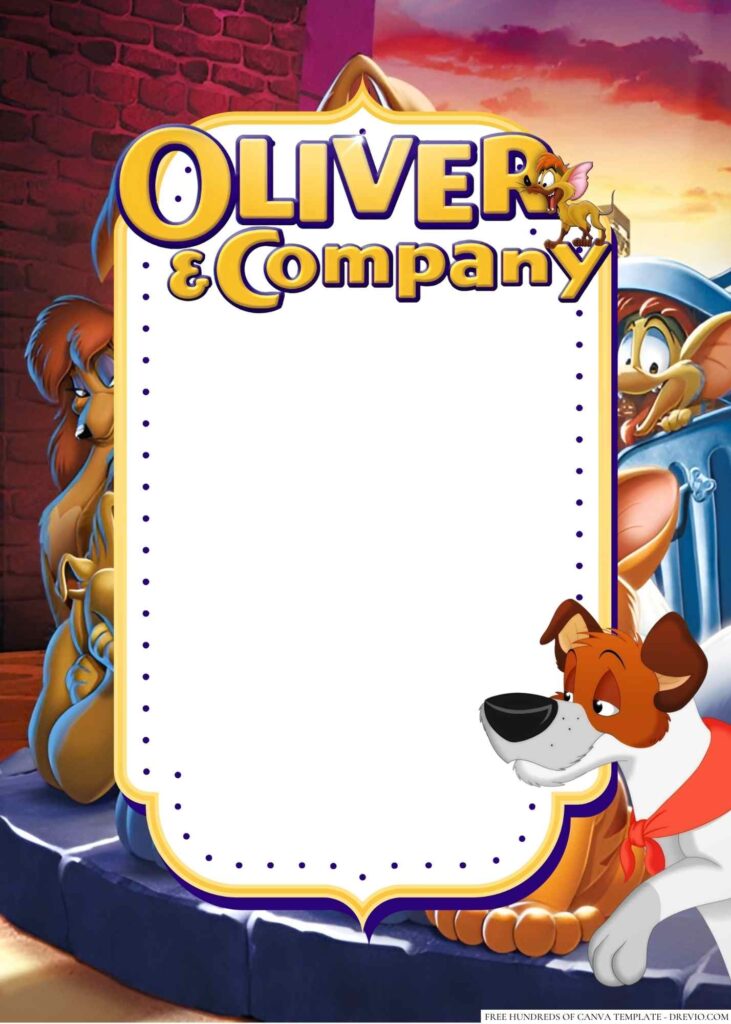 Invitation Template of 16+ Oliver & Company Canva Birthday Invitation Templates 5