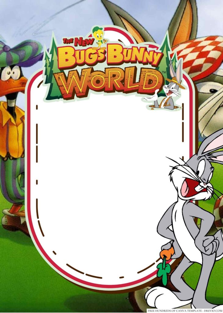 Invitation Template of 20+ The Bugs Bunny Canva Birthday Invitation Templates 5