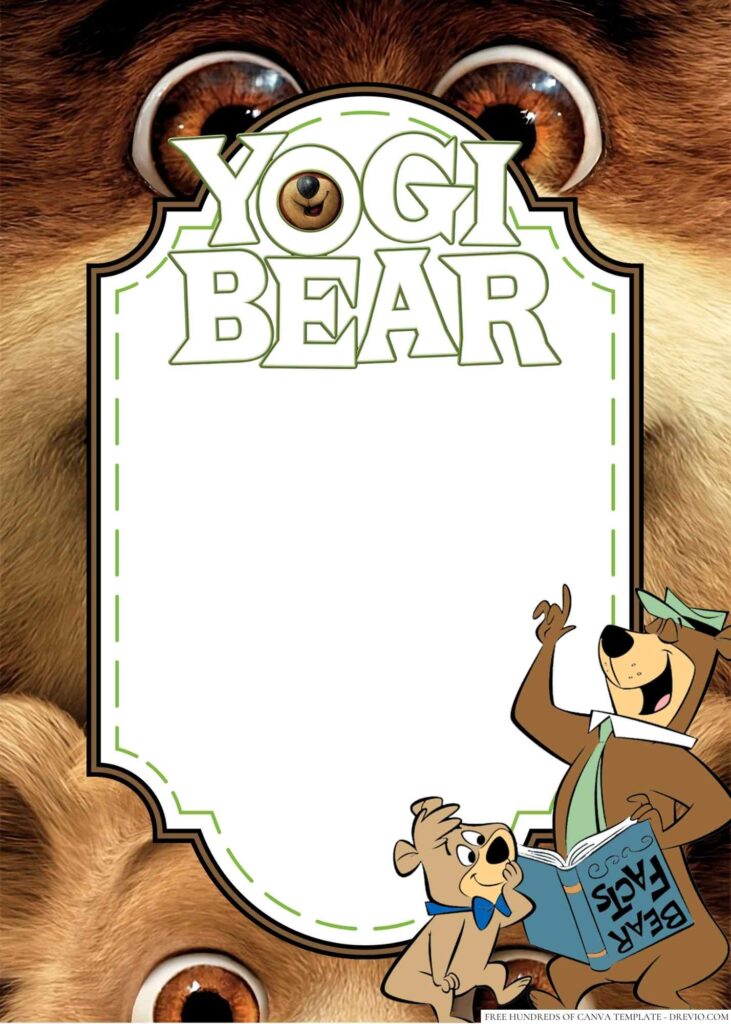 Invitation Template of 16+ Yogi Bear Canva Birthday Invitation Templates 5