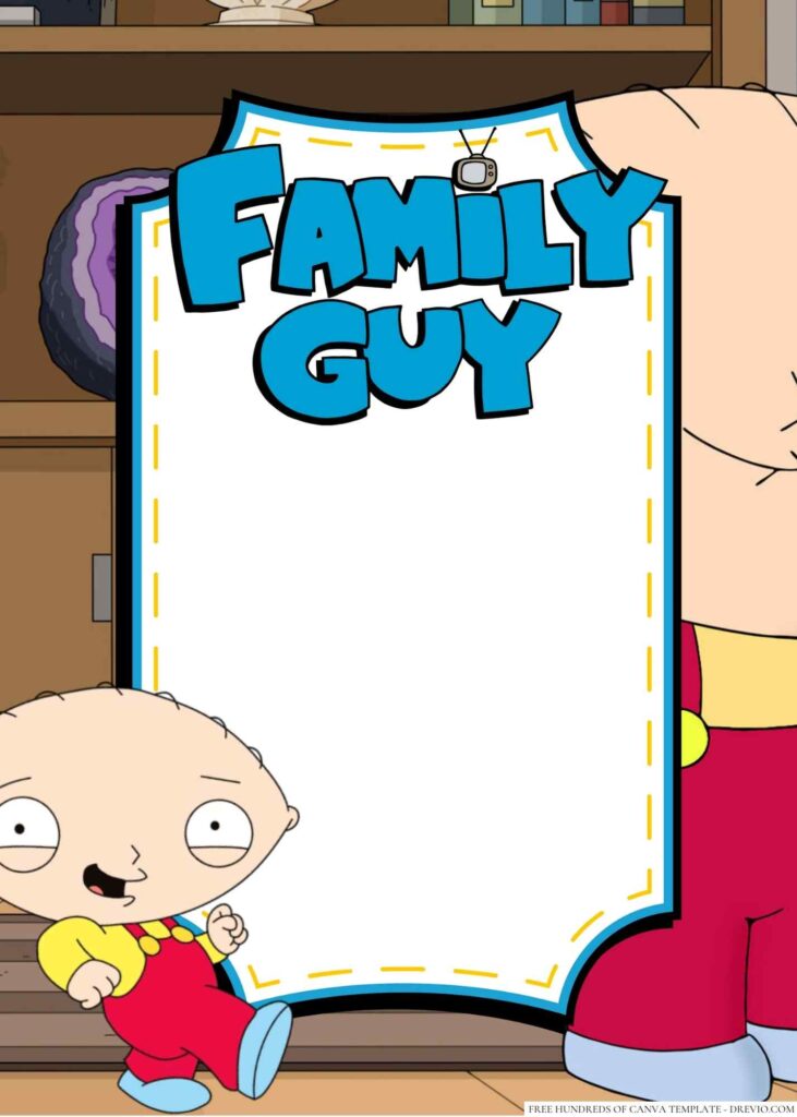 Invitation Template of 16+ Stewie Griffin (Family Guy) Canva Birthday Invitation Templates 5