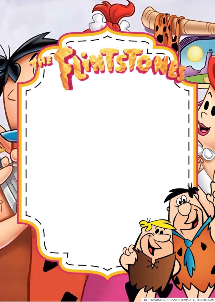 Invitation Template of 20+ Fred Flintstone Canva Birthday Invitation Templates 5