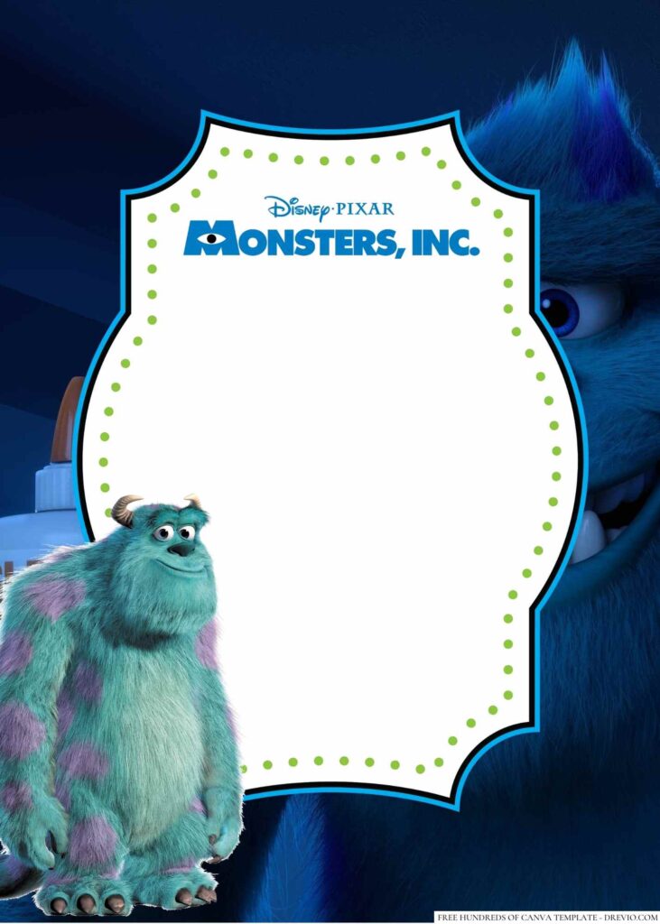 Invitation Template of 18+ Sulley Monsters Inc. Canva Birthday invitation Templates 5