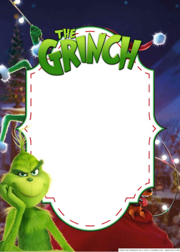 Invitation Template of 22+ The Grinch Canva Birthday Invitation Templates 5