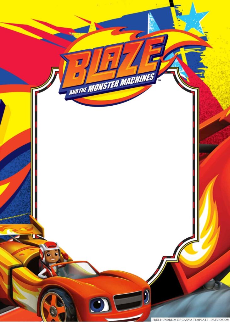 Invitation Template of 14+ Blaze and the Monster Machines Canva Birthday Invitation Templates 5