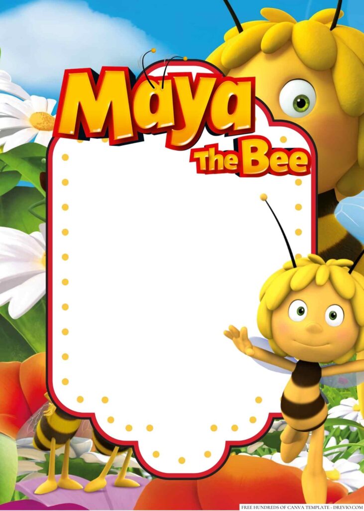 Invitation Template of 14+ Buzzbee Maya the Bee Canva Birthday invitation Templates 5