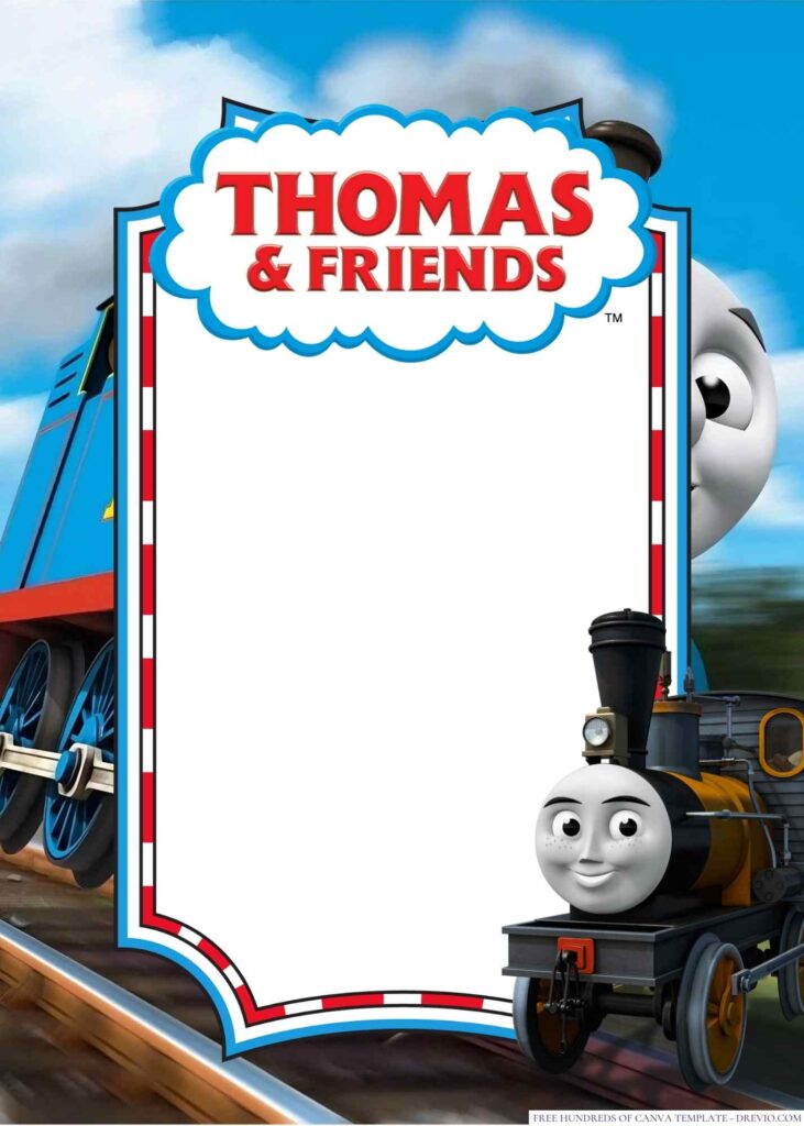 Invitation Template of 18+ Thomas and Friends Canva Birthday Invitation Templates 4