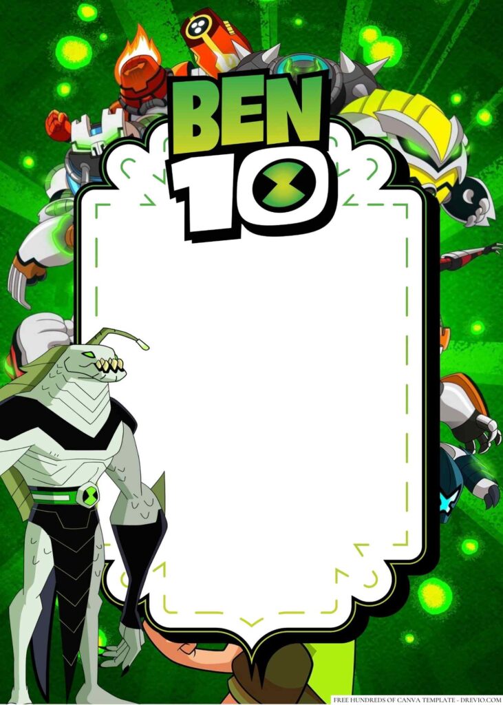 Invitation Template of 20+ Ben 10 Canva Birthday Invitation Templates 5