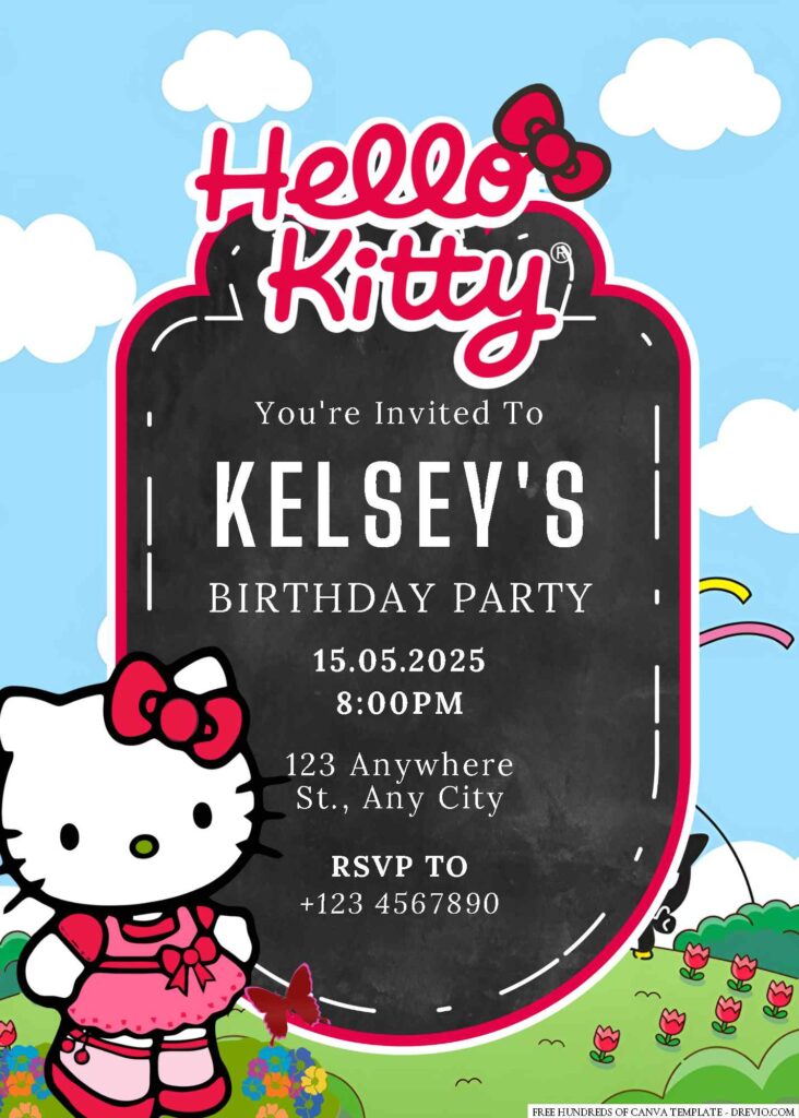 Free Editable Hello Kitty Birthday Invitation