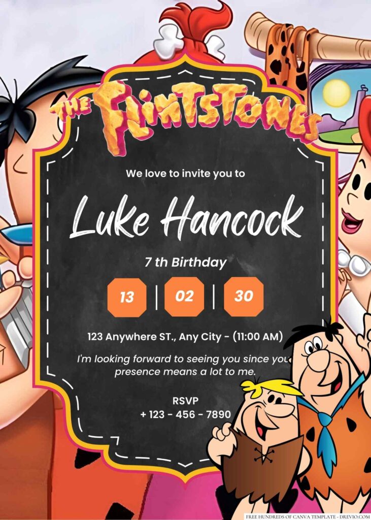 Fred Flintstone (The Flintstones) Birthday Invitation