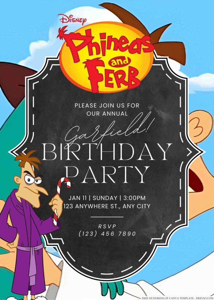 Dr. Doofenshmirtz (Phineas and Ferb) Birthday Invitation