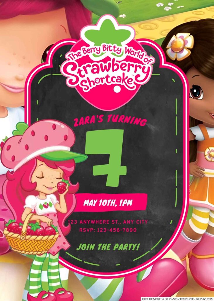 Strawberry Shortcake Birthday invitation