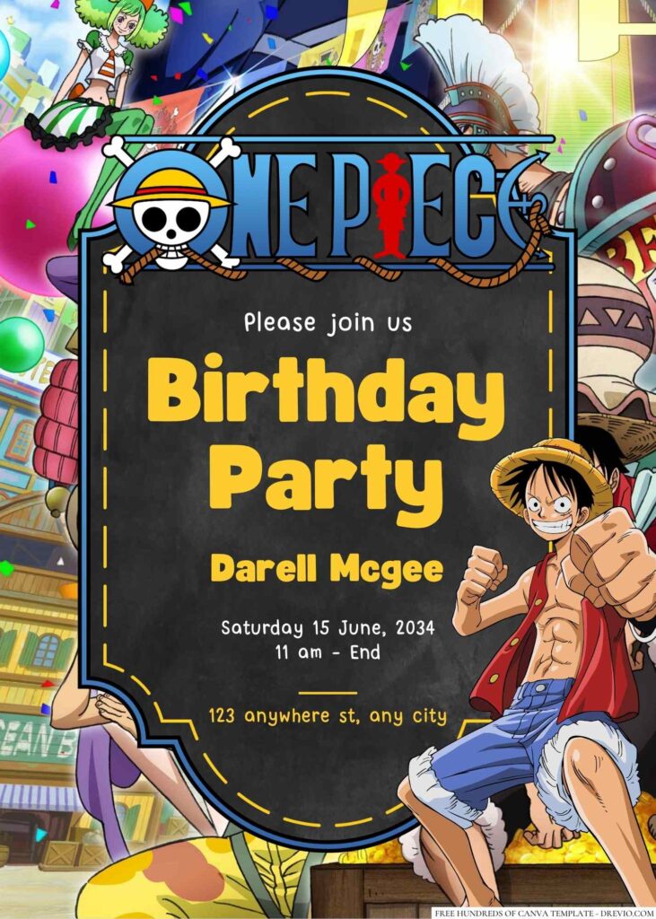 One Piece Birthday Invitation