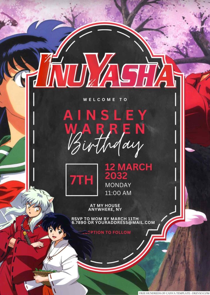 Inuyasha Birthday Invitation 