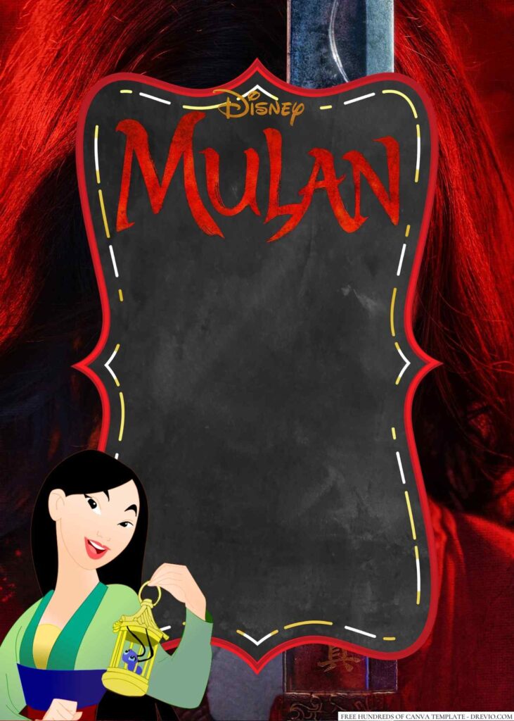 Invitation Template of 18+ Mulan Canva Birthday Invitation Templates 6