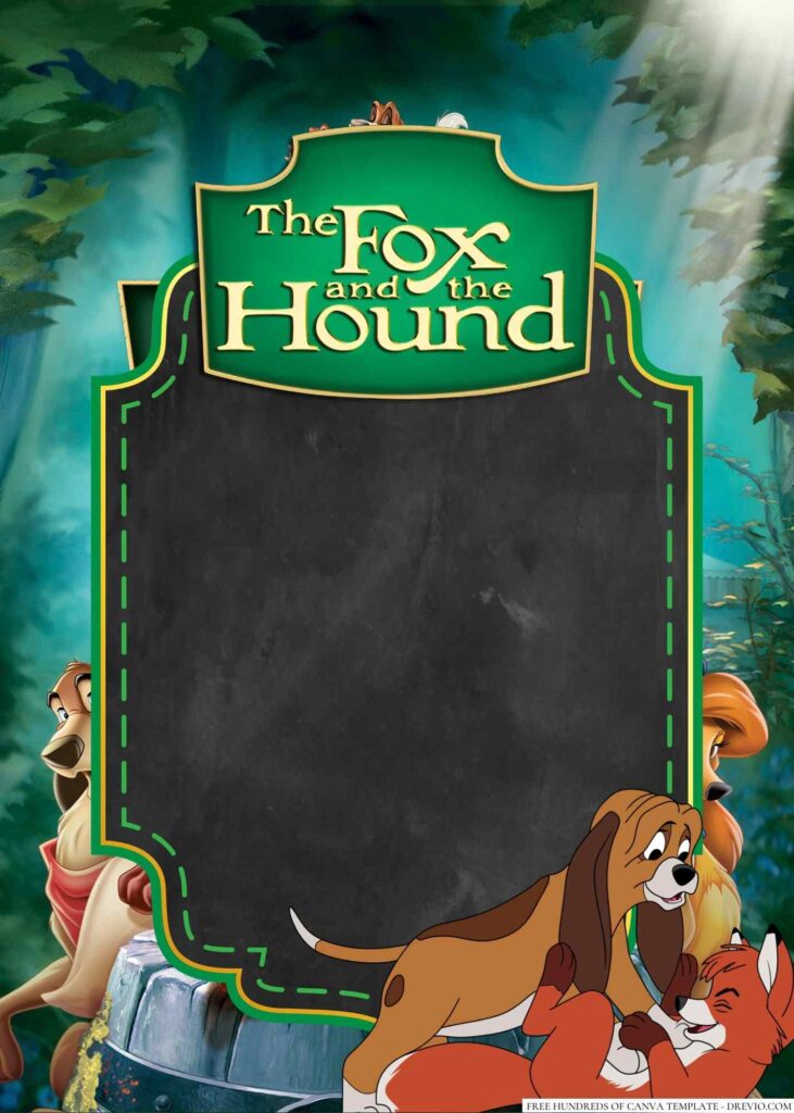 Invitation Template of 14+ The Fox and the Hound Canva Birthday Invitation Templates 6