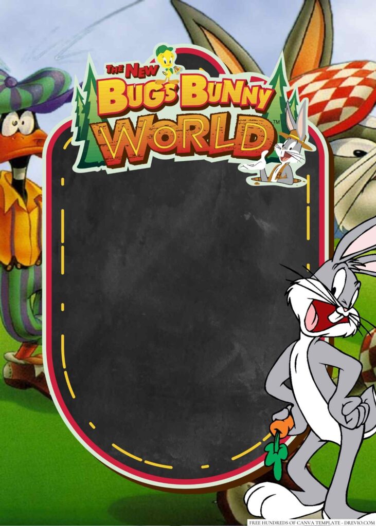 Invitation Template of 20+ The Bugs Bunny Canva Birthday Invitation Templates 6