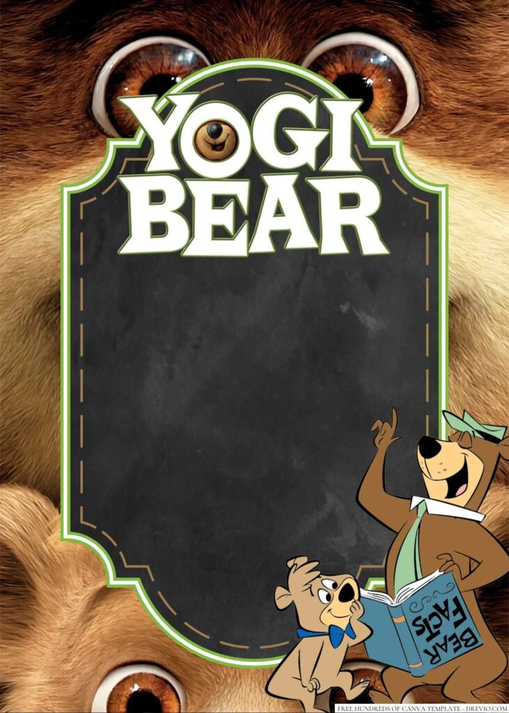 Invitation Template of 16+ Yogi Bear Canva Birthday Invitation Templates 6