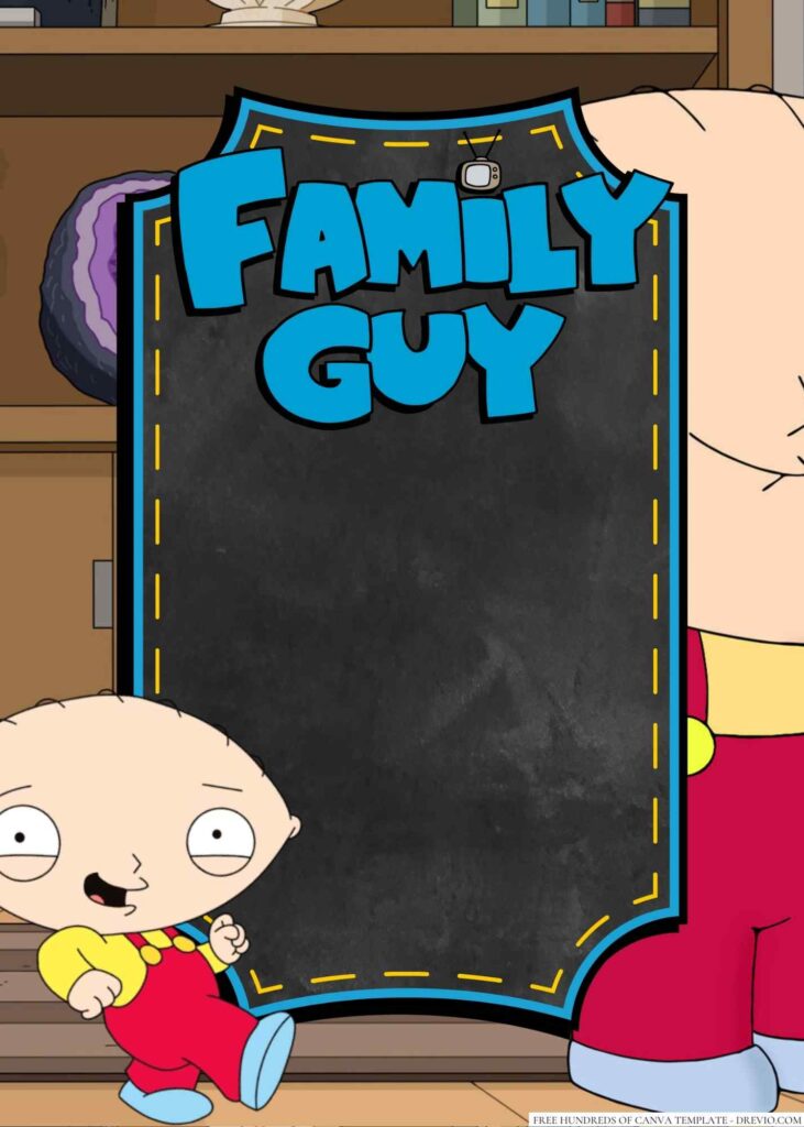 Invitation Template of 16+ Stewie Griffin (Family Guy) Canva Birthday Invitation Templates 6