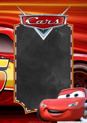 18+ Lightning McQueen from Cars Canva Birthday invitation Templates ...