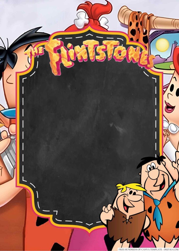 Invitation Template of 20+ Fred Flintstone Canva Birthday Invitation Templates 6