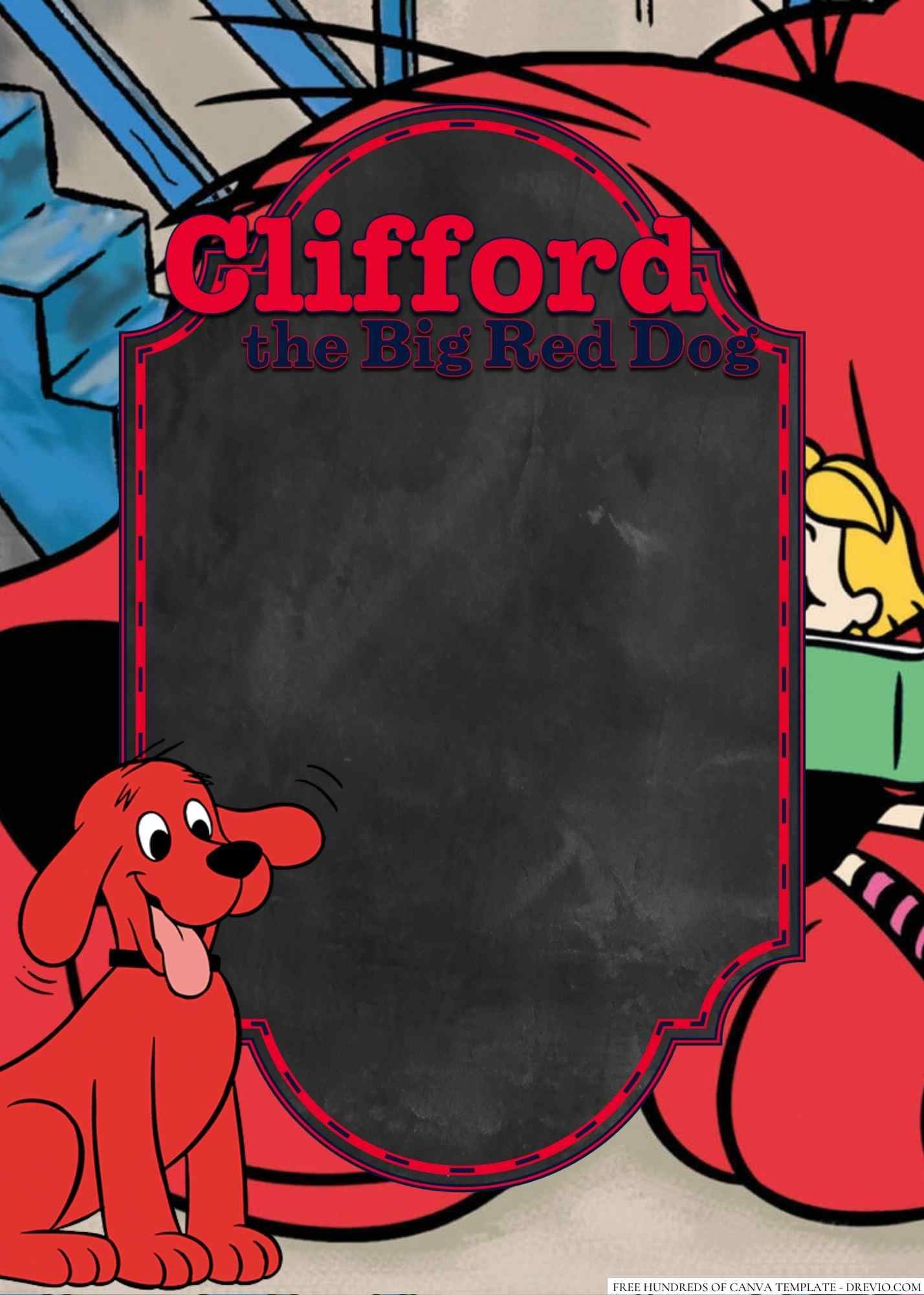 20+ Clifford the Big Red Dog Canva Birthday Invitation Templates ...
