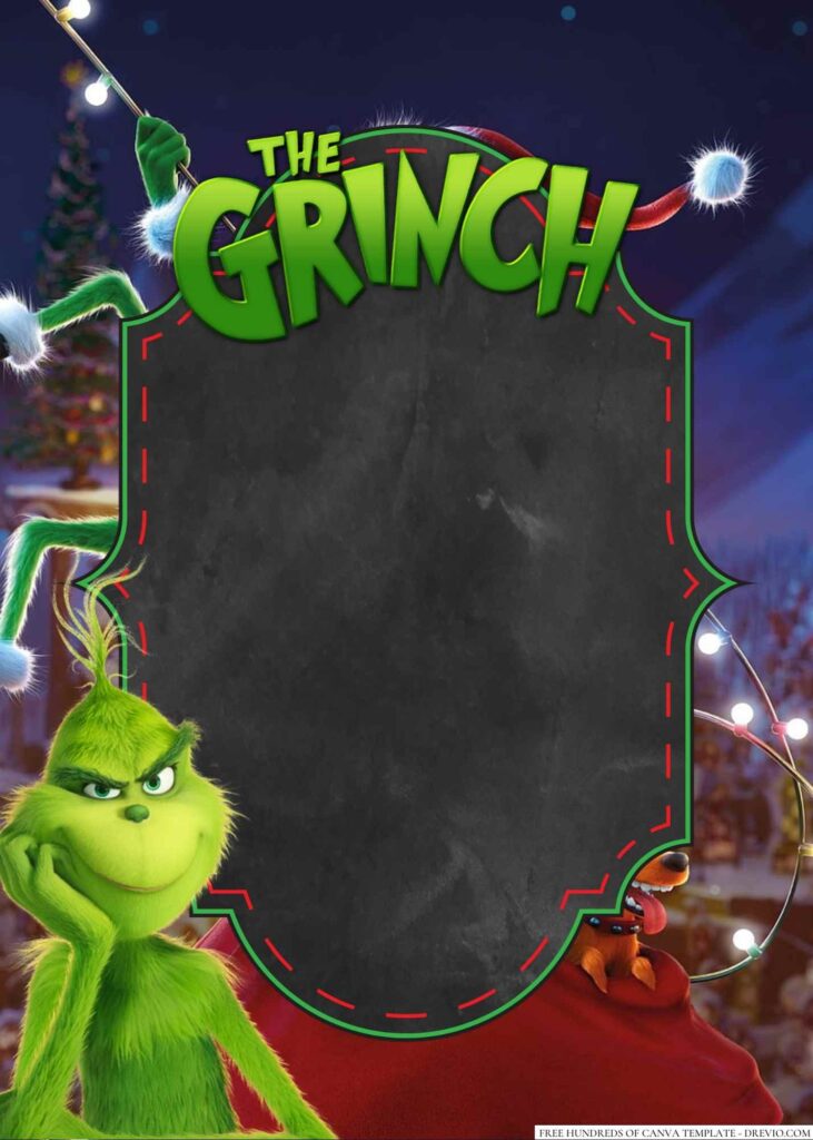 Invitation Template of 22+ The Grinch Canva Birthday Invitation Templates 6