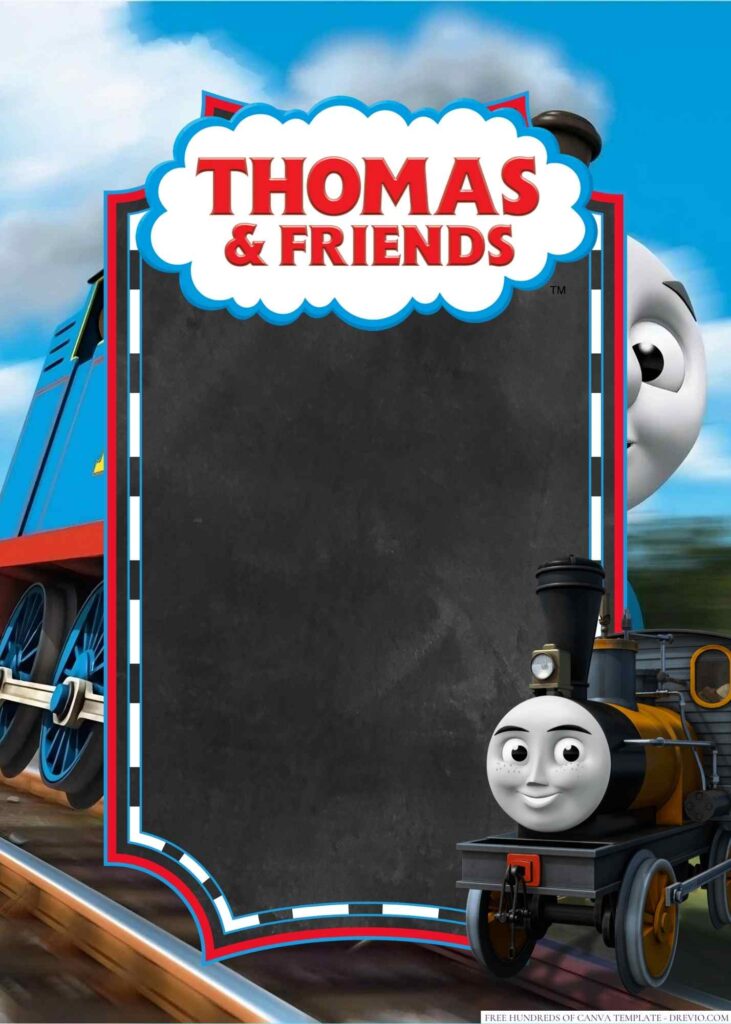 Invitation Template of 18+ Thomas and Friends Canva Birthday Invitation Templates 2