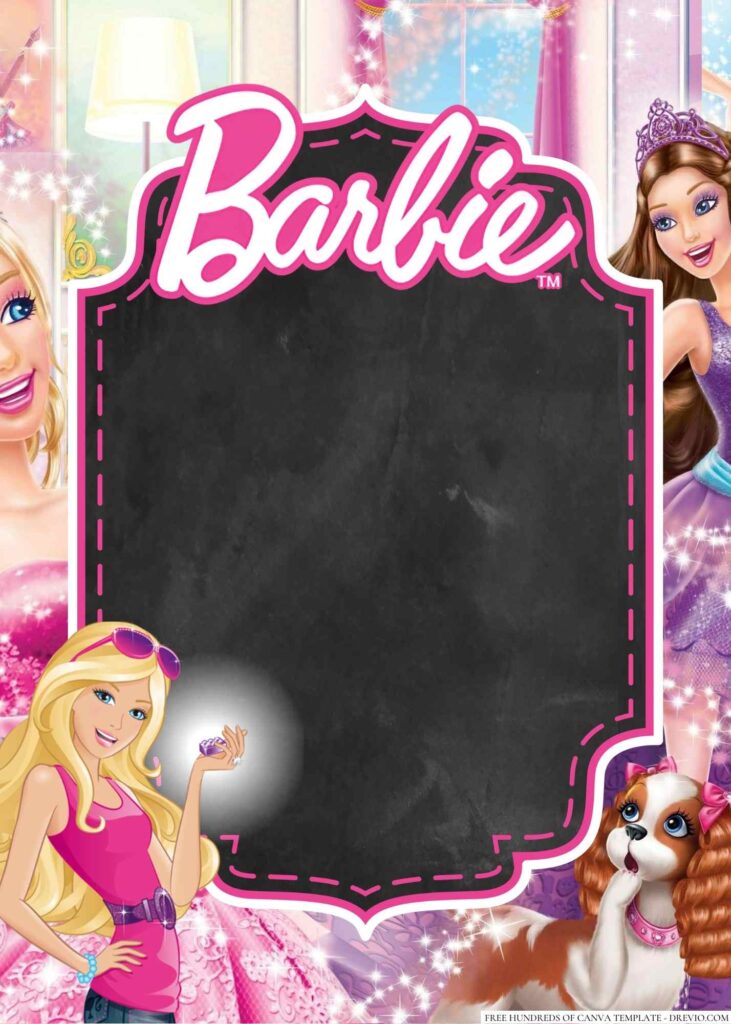 Invitation Template of 22+ Barbie Canva Birthday Invitation Templates 6