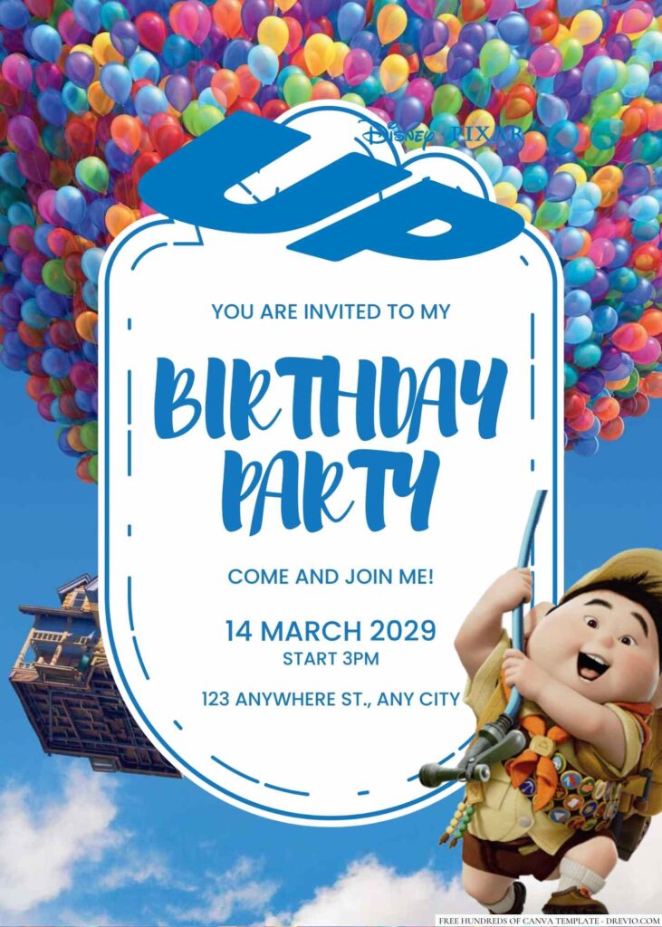 Free Editable Up Birthday Invitation