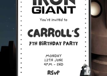 Free Editable The Iron Giant Birthday Invitation