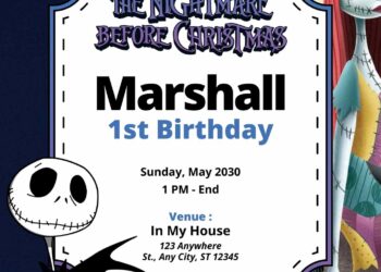 Free Editable The Nightmare Before Christmas Birthday Invitation