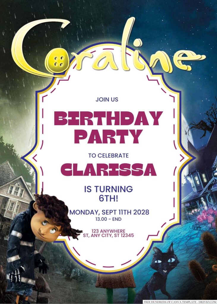 Coraline Birthday Party, Coraline Decoration, Coraline Banner