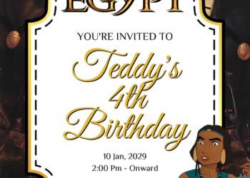 Free Editable The Prince of Egypt Birthday Invitation