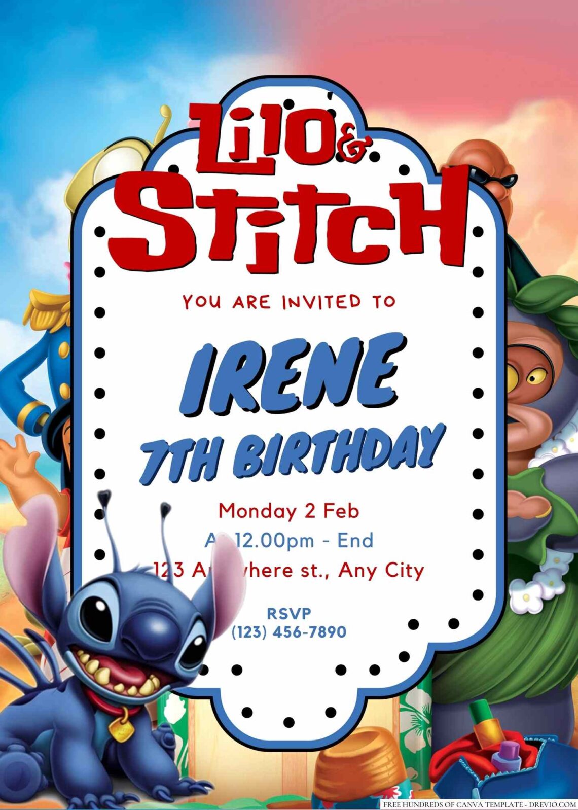 Free Editable Lilo Stitch Birthday Invitation Download Hundreds FREE PRINTABLE Birthday