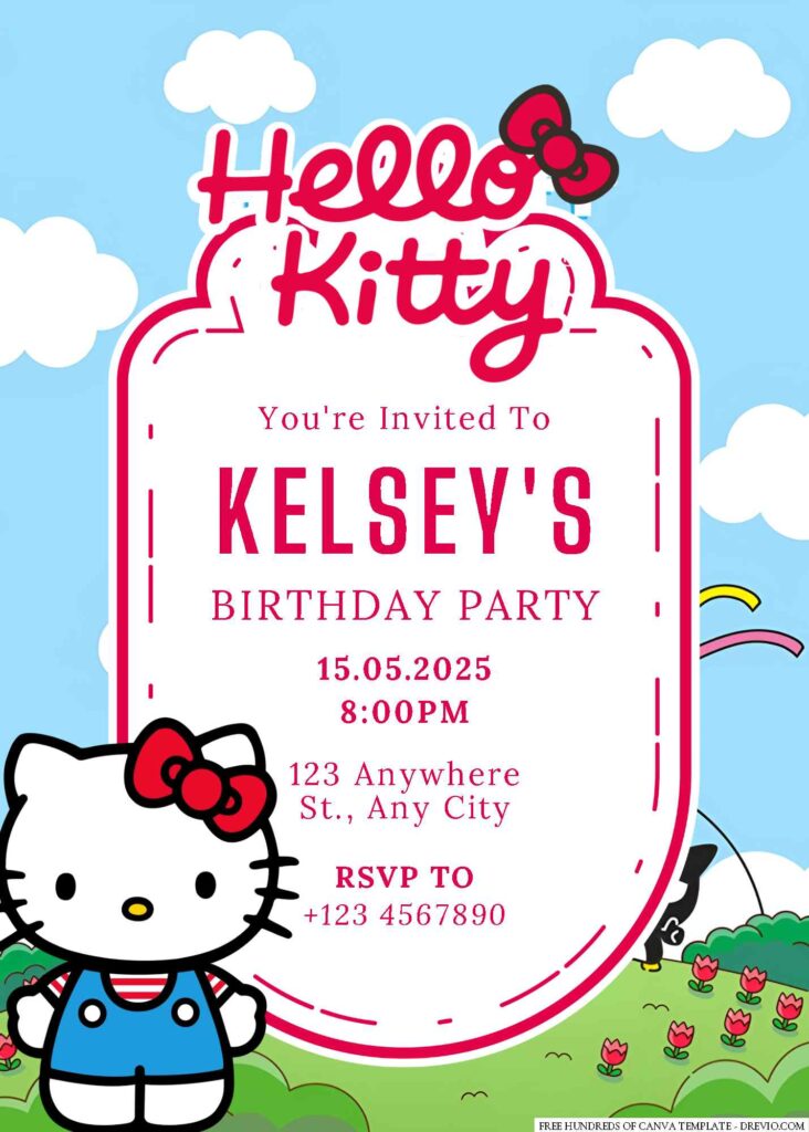 Free Editable Hello Kitty Birthday Invitation Download Hundreds FREE