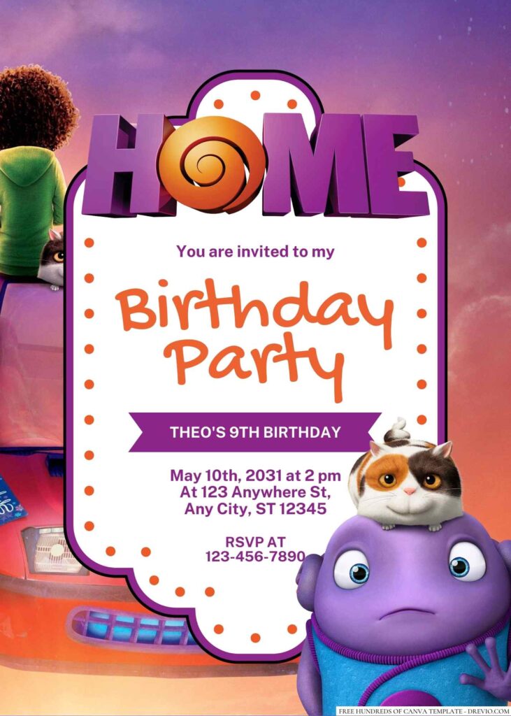 Free Editable Home (2015) Birthday Invitation