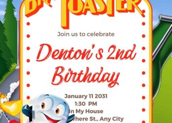 Free Editable The Brave Little Toaster Birthday Invitation