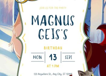 Free Editable Balto Birthday Invitation