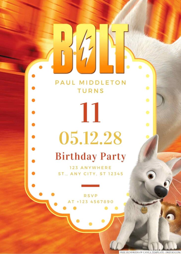 Free Editable Bolt Birthday Invitation