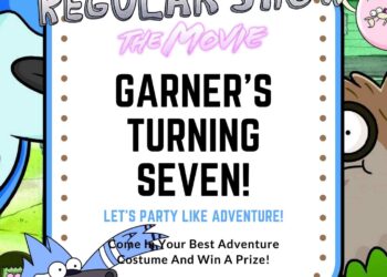 Free Editable Mordecai and Rigby (Regular Show) Birthday Invitation